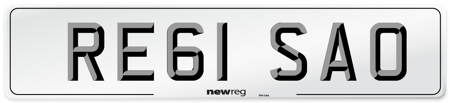RE61 SAO Number Plate from New Reg
